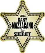 Custom printed sheriff candidate badge stickers for political campaigns.