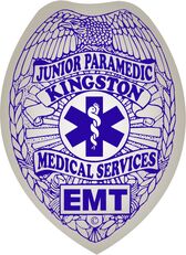 Custom printed junior EMT badge stickers for children. 