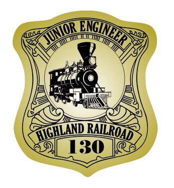 Custom printed junior engineer badge stickers for kids. Junior engineer badge stickers are perfect for railroads, train rides or railroad museum vists. 