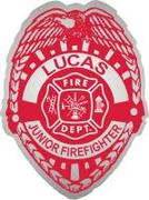 Custom printed junior fire fighter sticker badges for children.